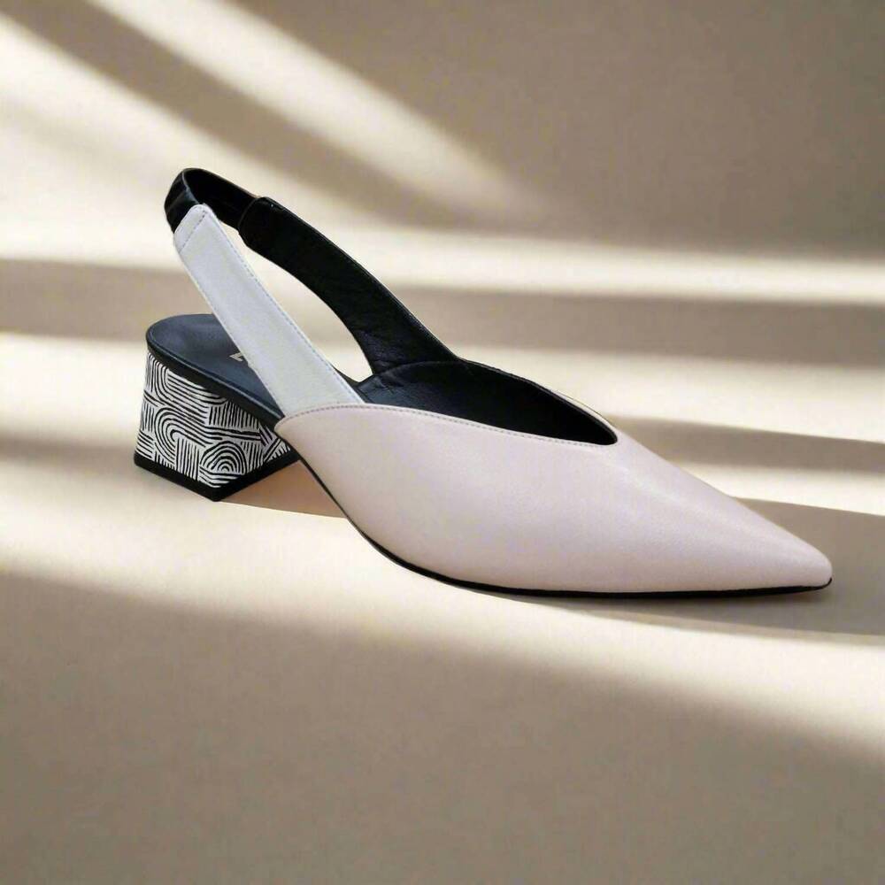 NEW LODI women's chista low heel sandal in cream/white/black